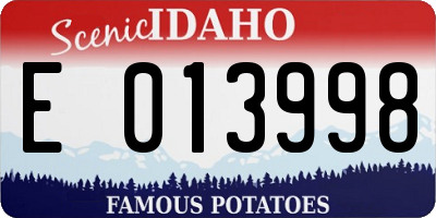 ID license plate E013998