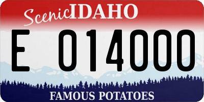 ID license plate E014000