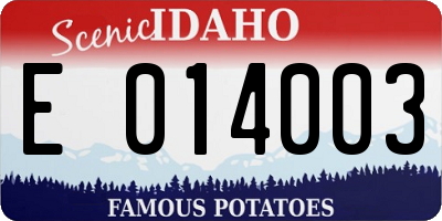 ID license plate E014003