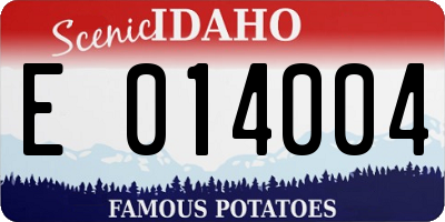 ID license plate E014004