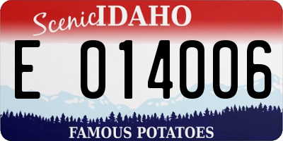 ID license plate E014006