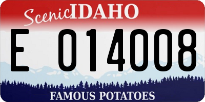 ID license plate E014008