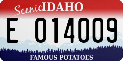 ID license plate E014009
