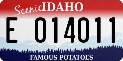 ID license plate E014011