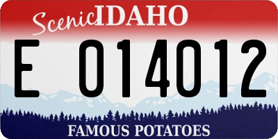 ID license plate E014012