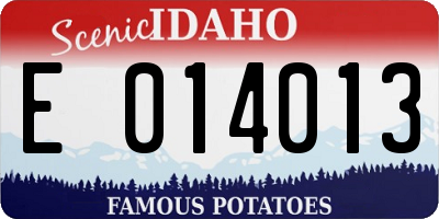ID license plate E014013