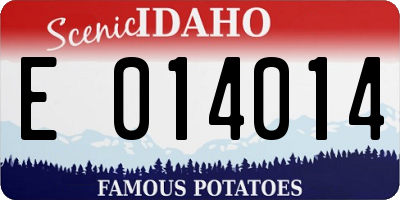 ID license plate E014014
