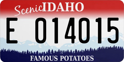 ID license plate E014015