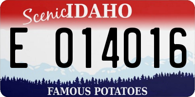 ID license plate E014016