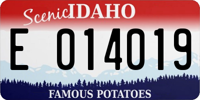 ID license plate E014019