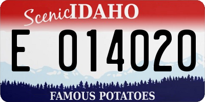 ID license plate E014020