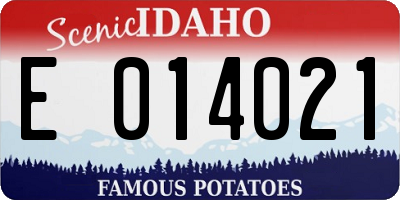 ID license plate E014021