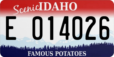 ID license plate E014026