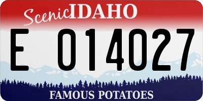 ID license plate E014027
