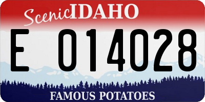 ID license plate E014028