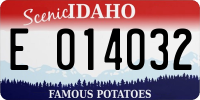 ID license plate E014032