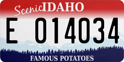 ID license plate E014034