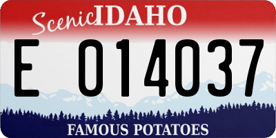 ID license plate E014037
