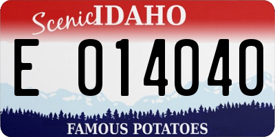 ID license plate E014040