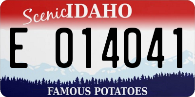 ID license plate E014041