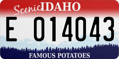 ID license plate E014043