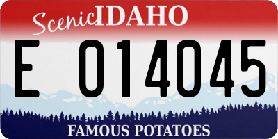 ID license plate E014045