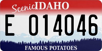 ID license plate E014046