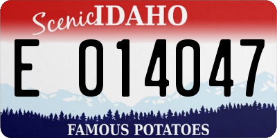 ID license plate E014047
