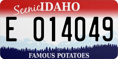 ID license plate E014049