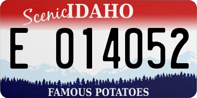 ID license plate E014052