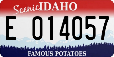 ID license plate E014057