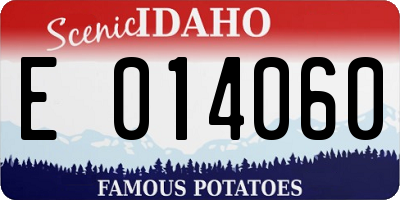 ID license plate E014060