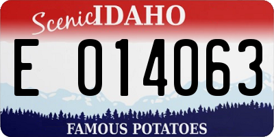 ID license plate E014063