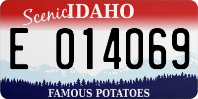 ID license plate E014069
