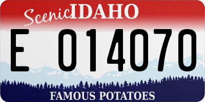 ID license plate E014070