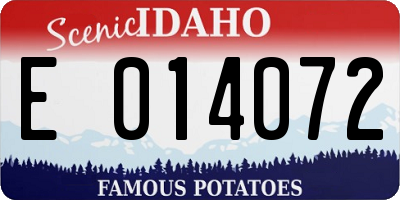 ID license plate E014072