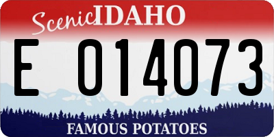 ID license plate E014073
