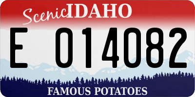 ID license plate E014082