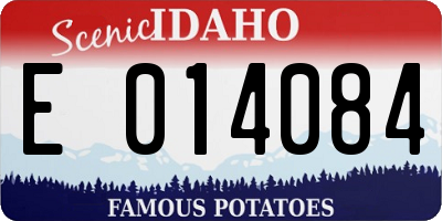 ID license plate E014084