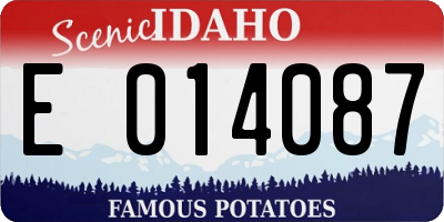 ID license plate E014087