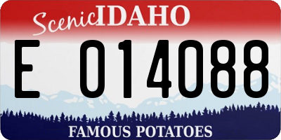 ID license plate E014088