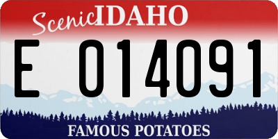 ID license plate E014091