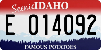 ID license plate E014092