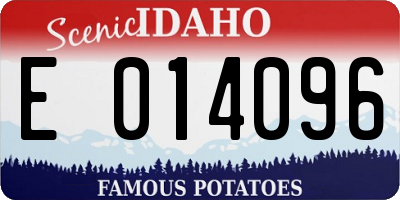 ID license plate E014096