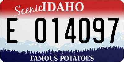 ID license plate E014097