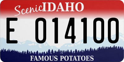 ID license plate E014100