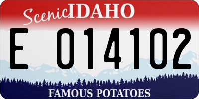 ID license plate E014102
