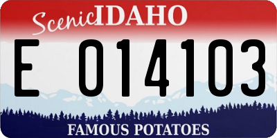 ID license plate E014103