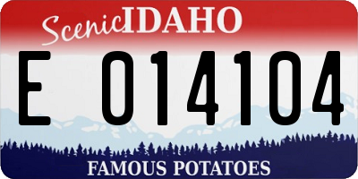 ID license plate E014104