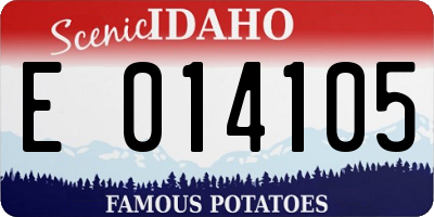 ID license plate E014105